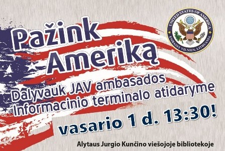 Informacinio terminalo „Pažink Ameriką!“ atidarymas Alytuje